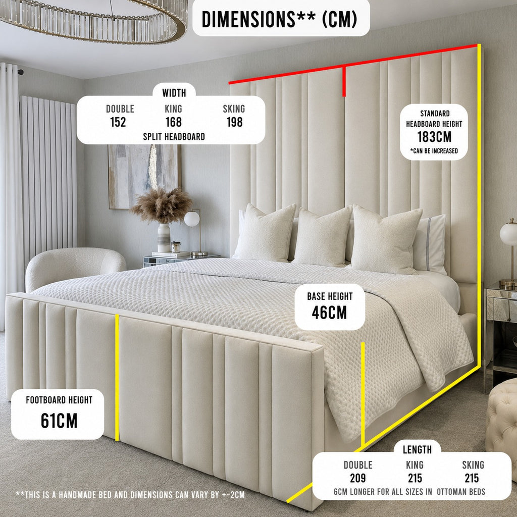 Letto Devonshire di lusso con testiera alta