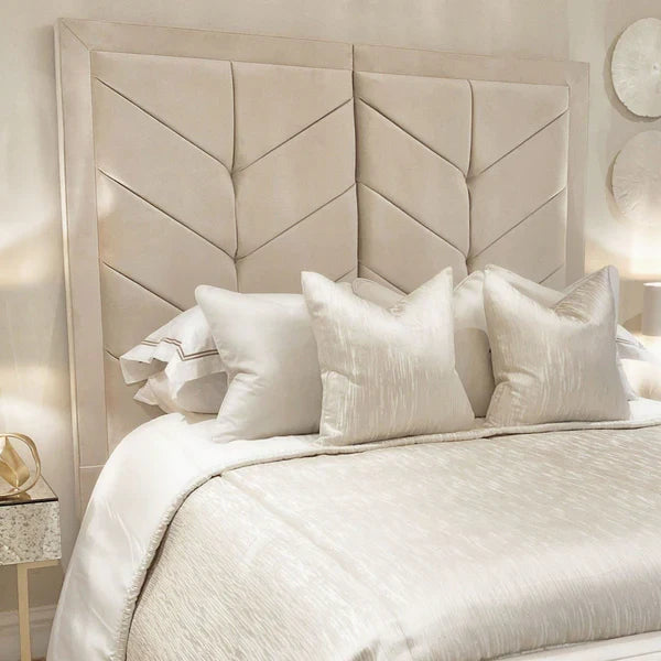 Cambria Chevron Velvet Bed Headboard 