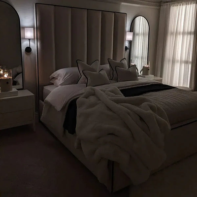Ritz Luxury Tall Panelled Bed With Contrast Piping