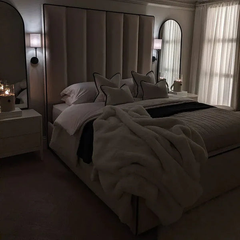 Letto Alto Ritz di Lusso a Pannelli con Profili a Contrasto
