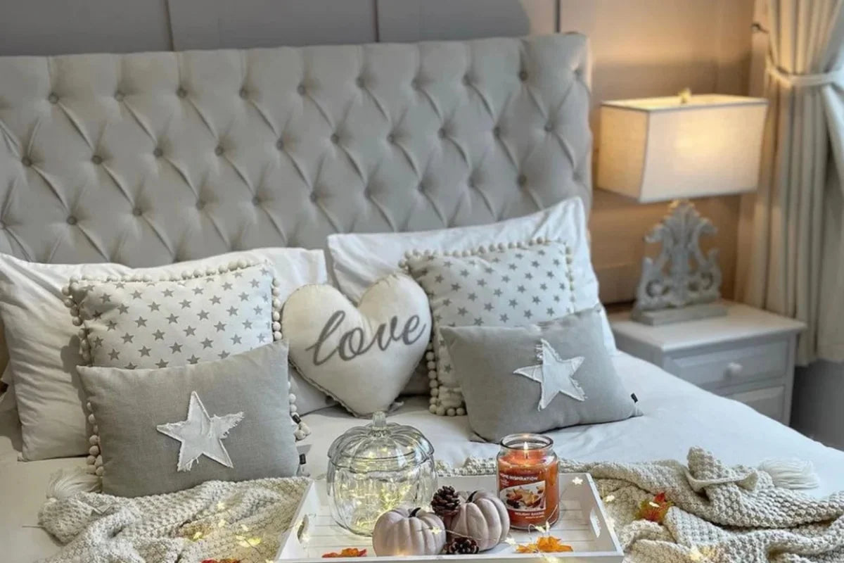 Lancaster Bedframe Full Setup Headboard Side View