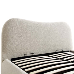 Kanso Curved Headboard Boucle Ottoman Storage Bed