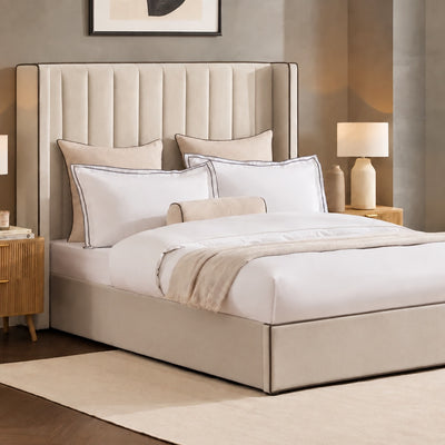 Luciano Piped Winged Bed