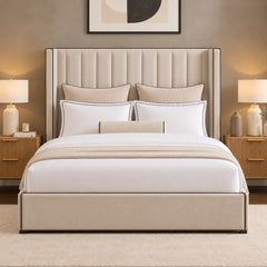 Luciano Piped Winged Bed