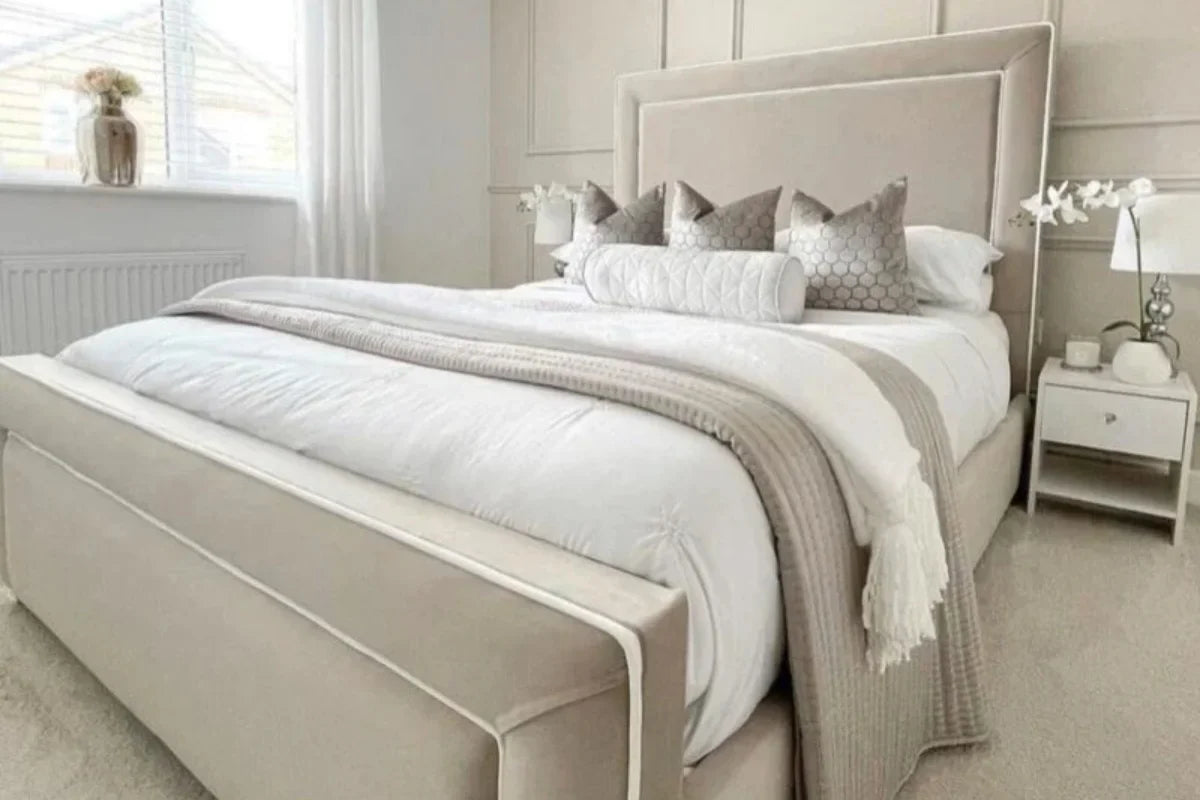 Langley Bedframe Full Setup Front Corner Side View