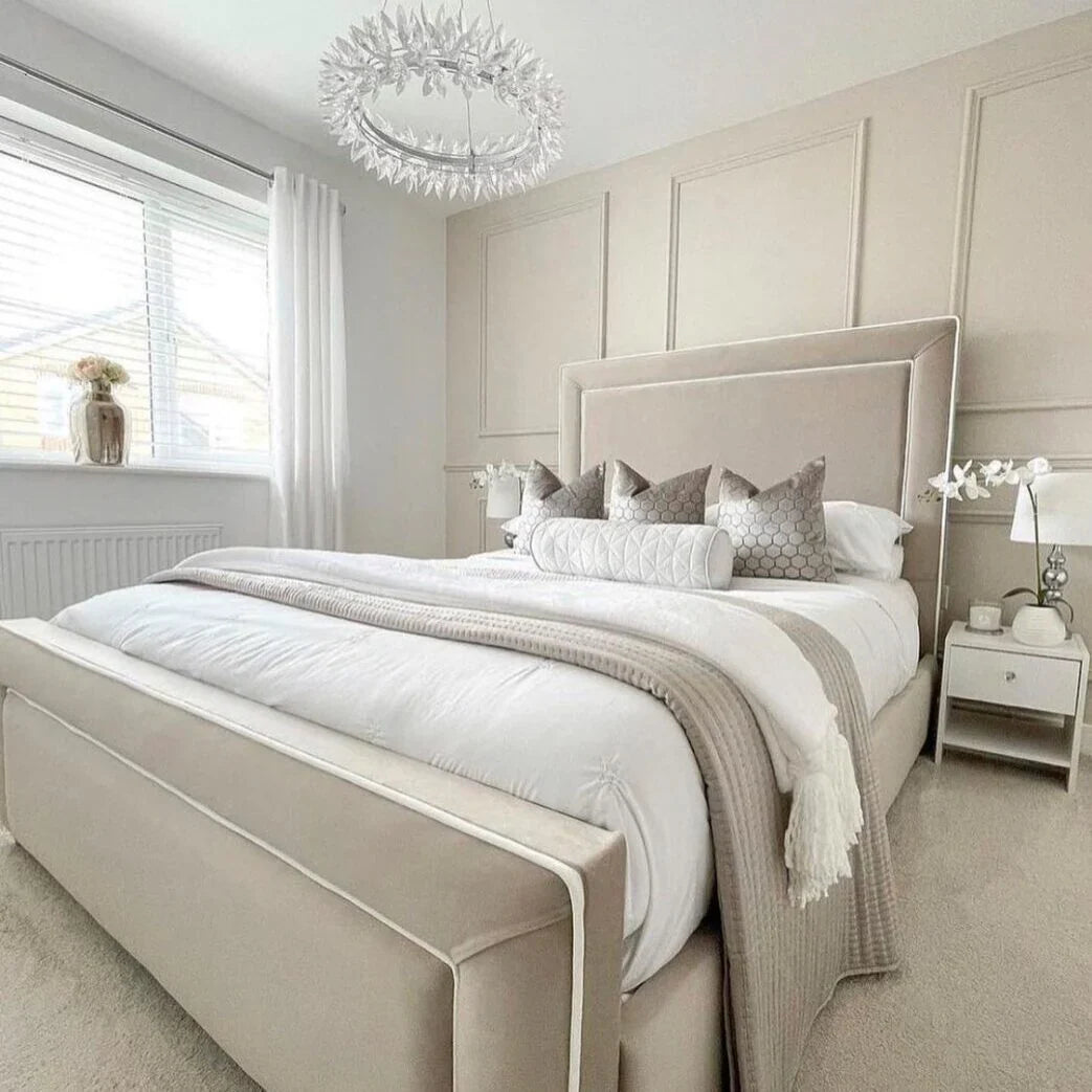 Langley Bedframe Full Setup Front Corner Side View