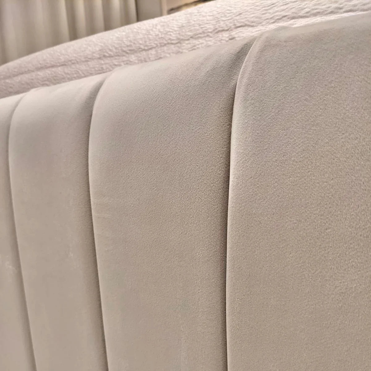 Serena Vanilla Panel Bed Headboard Zoomed